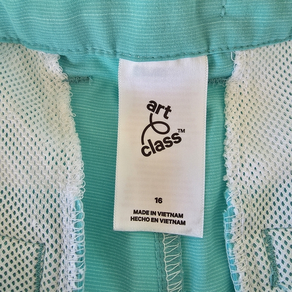 Art Class kid's aqua shorts sporty coastal summer casual lightweight size 16 - Picture 8 of 9